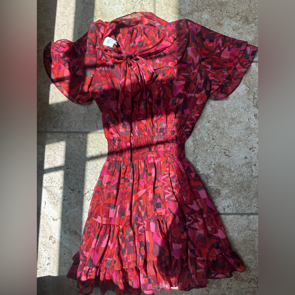 MISA Stylish Red and Pink Women's Dress